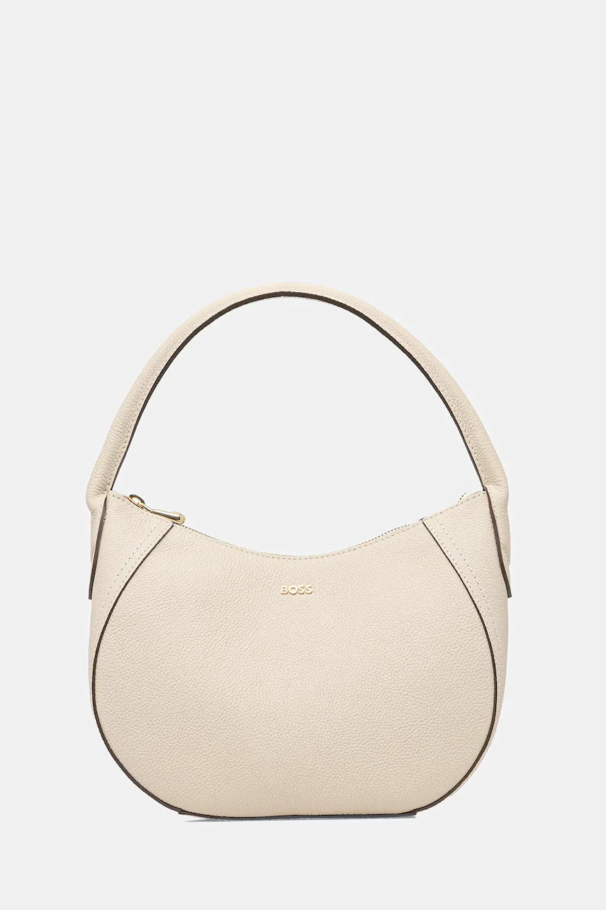 BOSS Кожена чанта Lenah SM Hobo