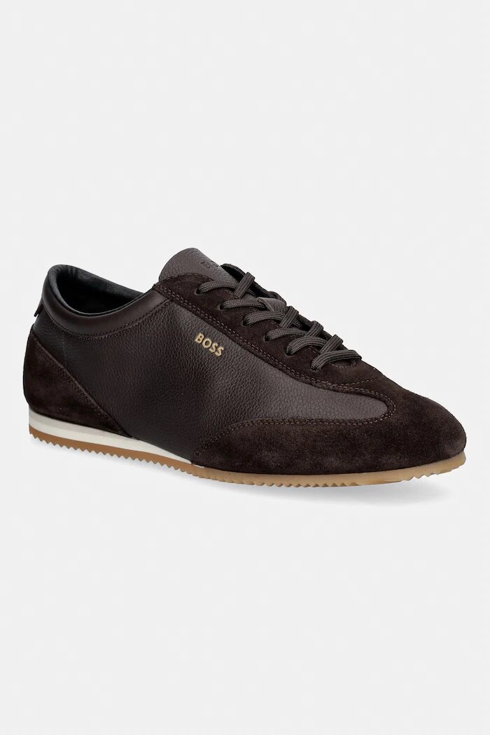 BOSS Lineor маратонки мъжки от кожа кафяви 50568463.202