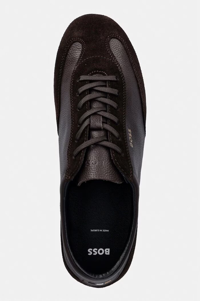 BOSS Lineor маратонки мъжки от кожа кафяви 50568463.202