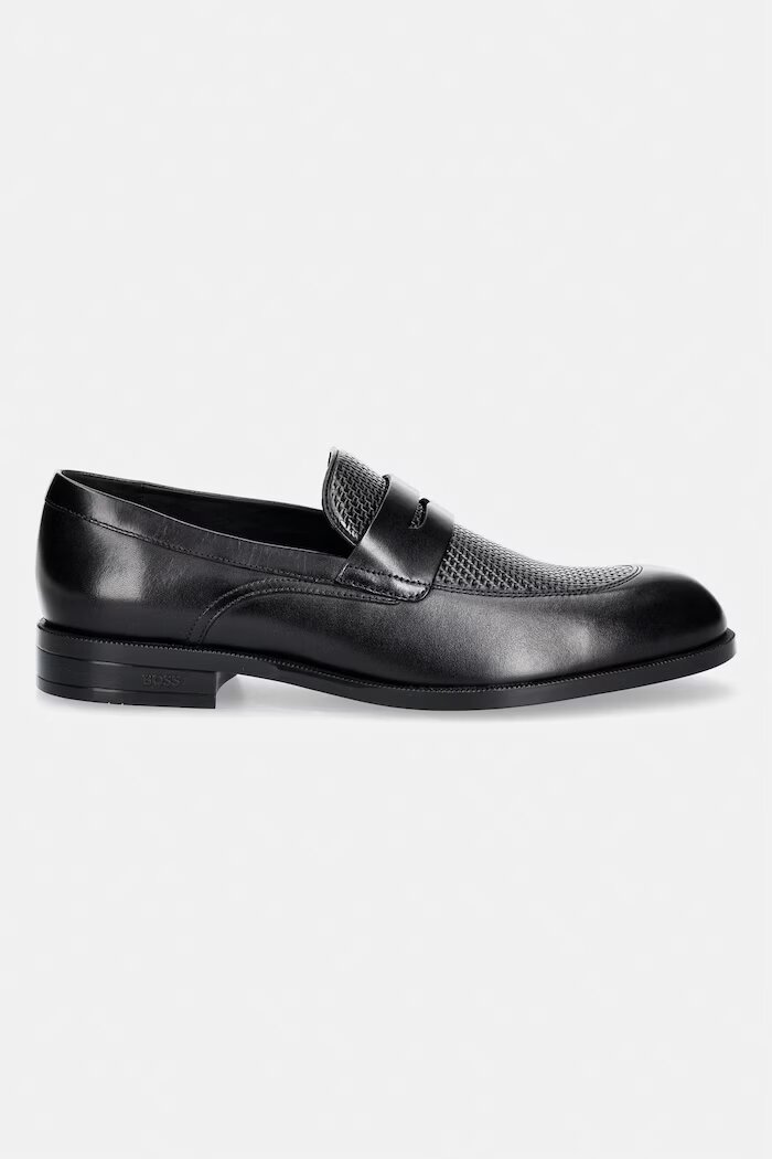BOSS мокасини мъжки от кожа Tayil черни 50568824.001