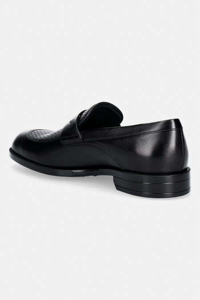 BOSS мокасини мъжки от кожа Tayil черни 50568824.001