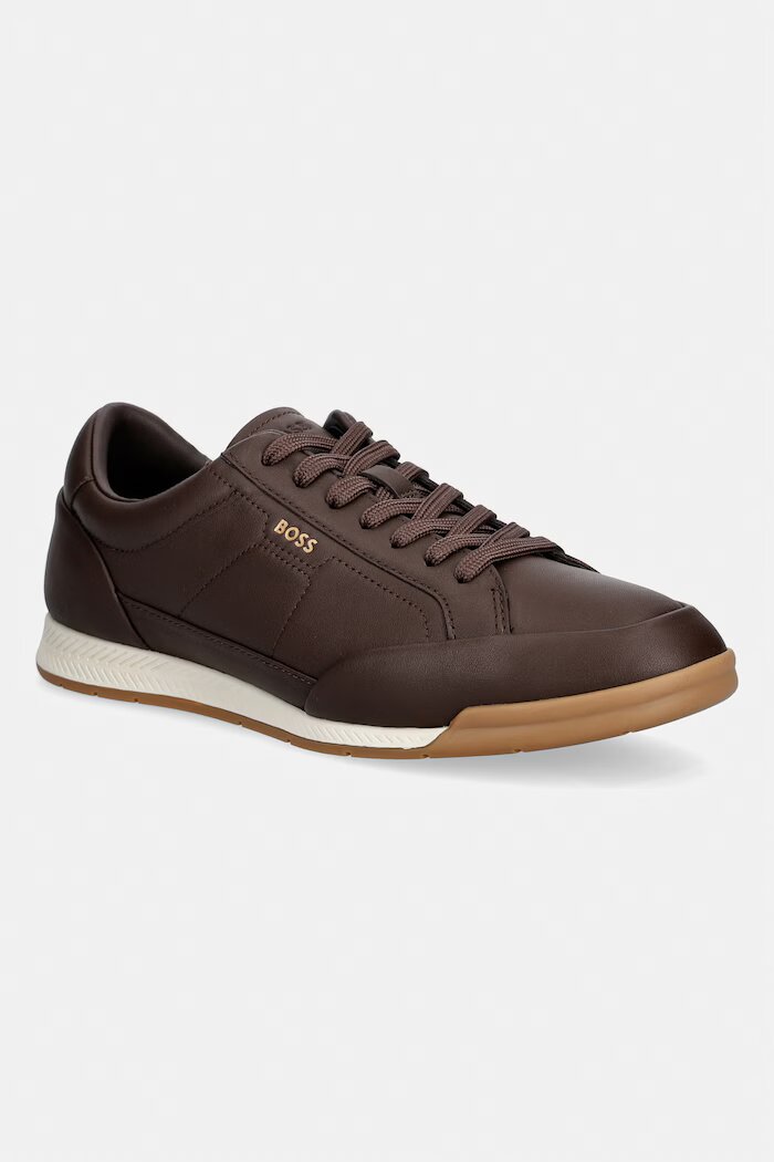 BOSS Nitan маратонки мъжки от кожа кафяви 50568493.201