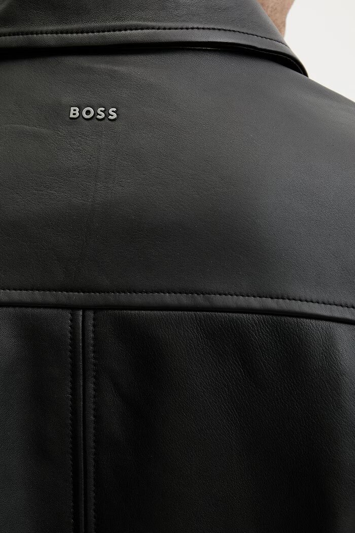 BOSS Orange кожено яке мъжко от кожа Joban черно 50562532