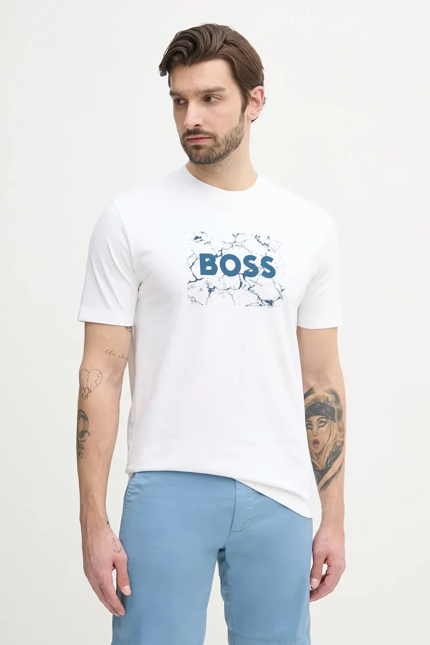 BOSS Orange Памучна тениска
