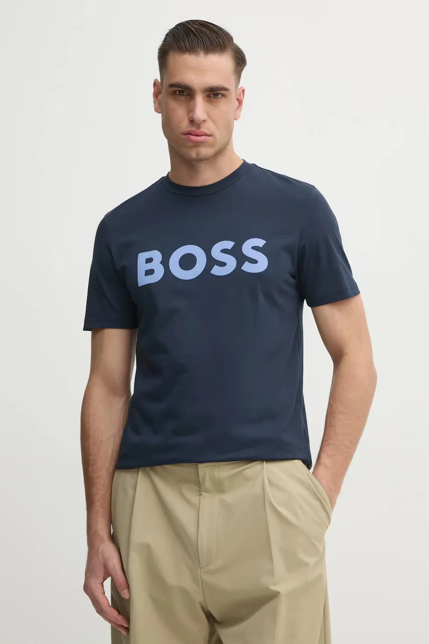 BOSS Orange Памучна тениска BOSS CASUAL Thinking 1
