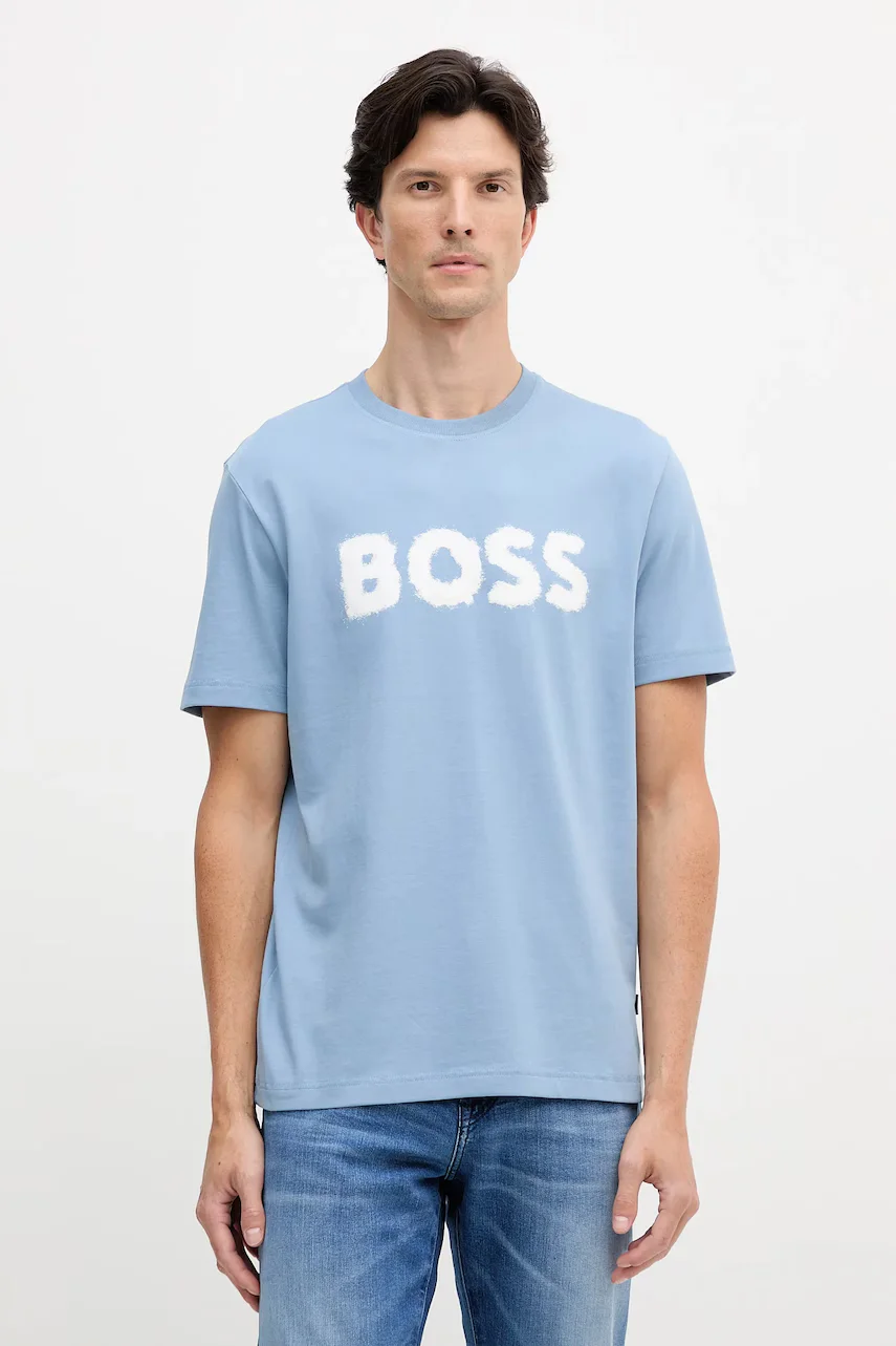 BOSS Orange Памучна тениска Te_Frozen