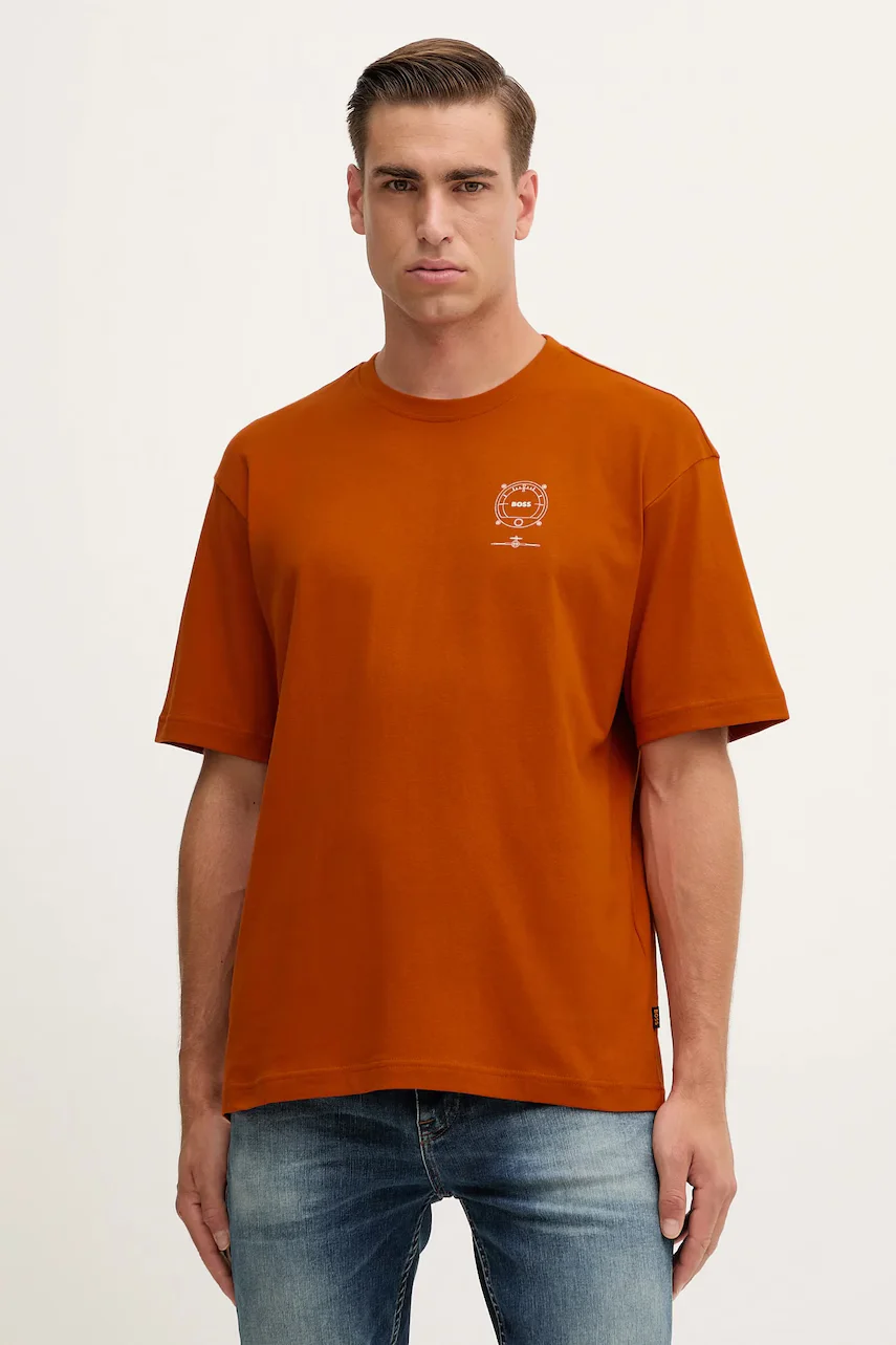 BOSS Orange Памучна тениска Te_voyage