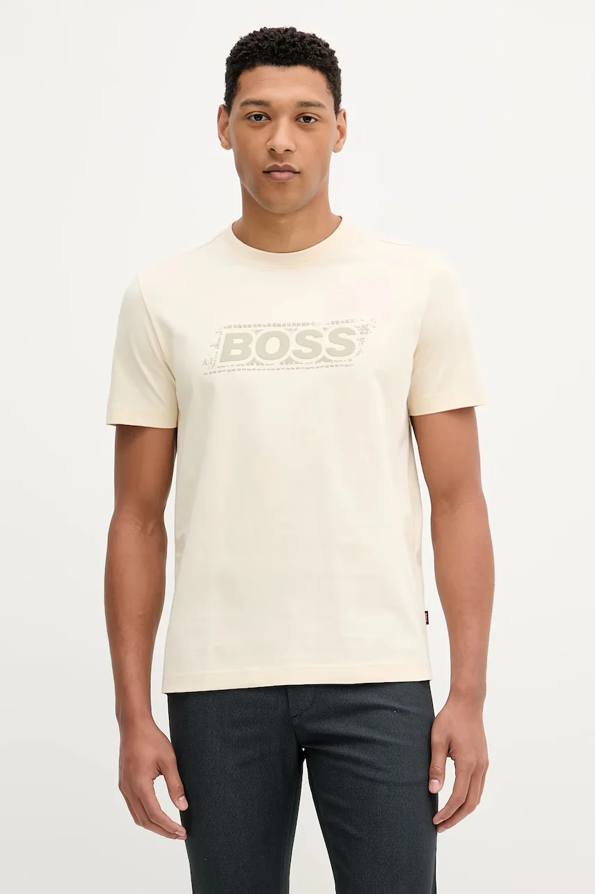 BOSS Orange Памучна тениска Te_Wheel