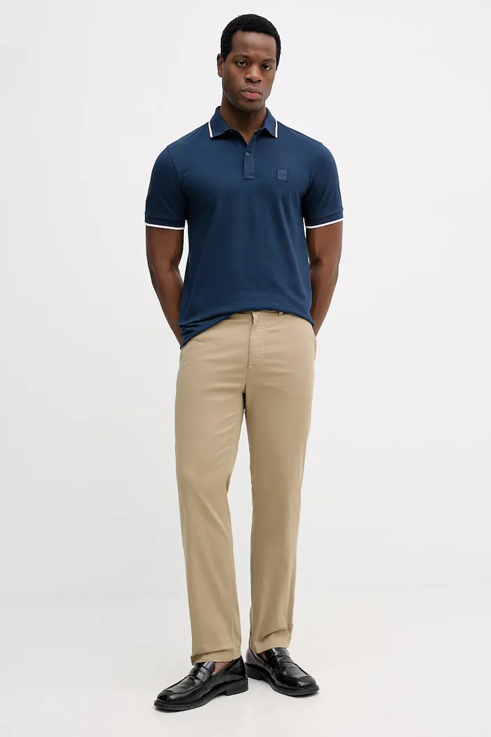 BOSS Orange Панталон Chino-Regular-1 мъжки в тъмносиньо със стандартна кройка 50534378