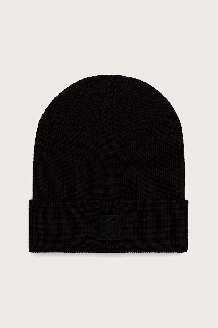BOSS Orange шапка мъжка от вълнена материя Foxxy_Hat черна 50568837