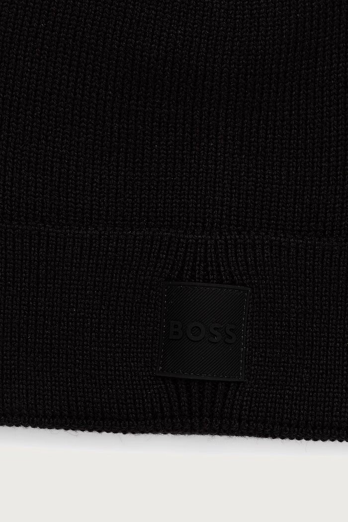 BOSS Orange шапка мъжка от вълнена материя Foxxy_Hat черна 50568837