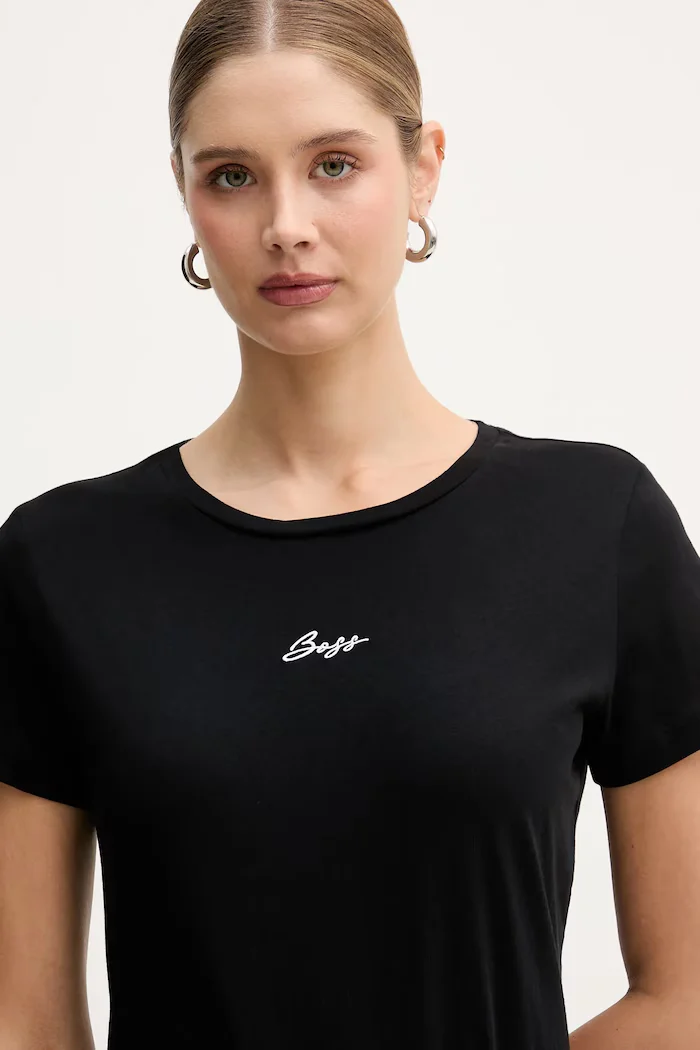 BOSS Orange тениска дамска от памук C Elove embro черна 50554696