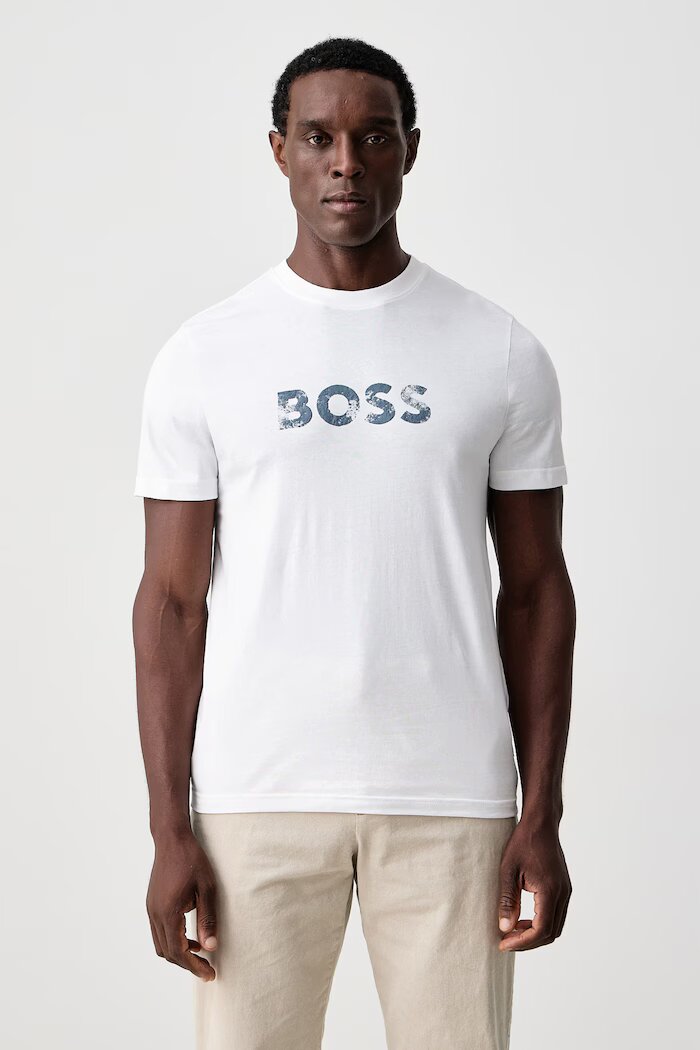 BOSS Orange тениска мъжка от памук Te_Effect бяла 50571286