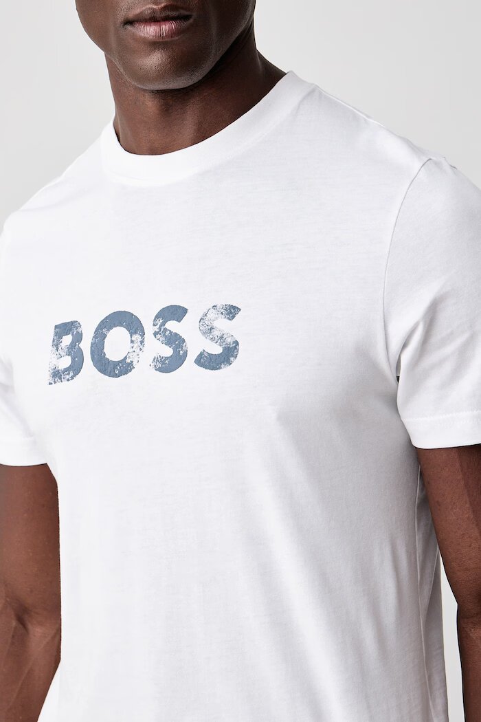 BOSS Orange тениска мъжка от памук Te_Effect бяла 50571286