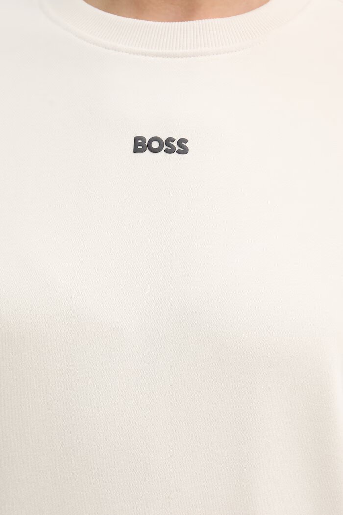 BOSS Orange уголемен суичър дамски от памук бежов 50534821