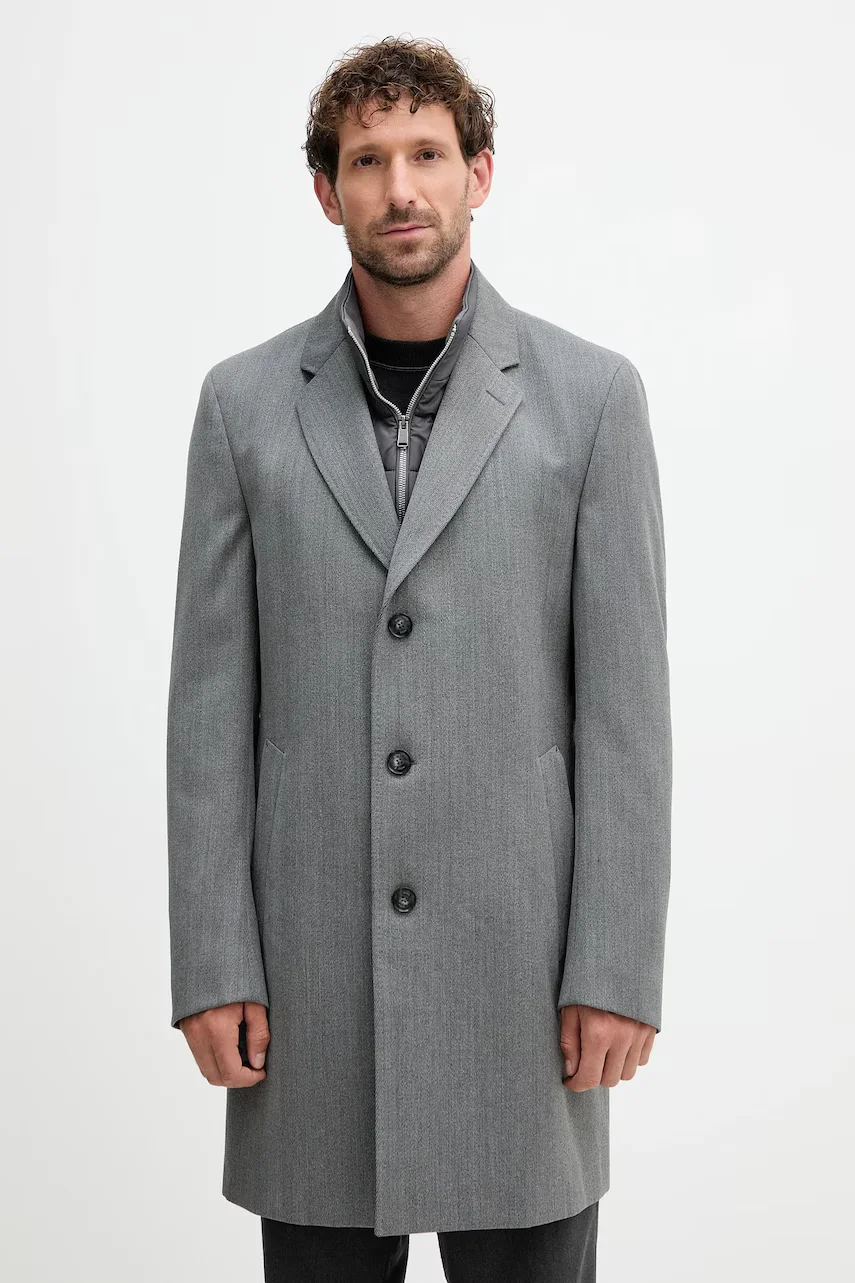 BOSS Палто с вълна H-Hyde-Bib-254