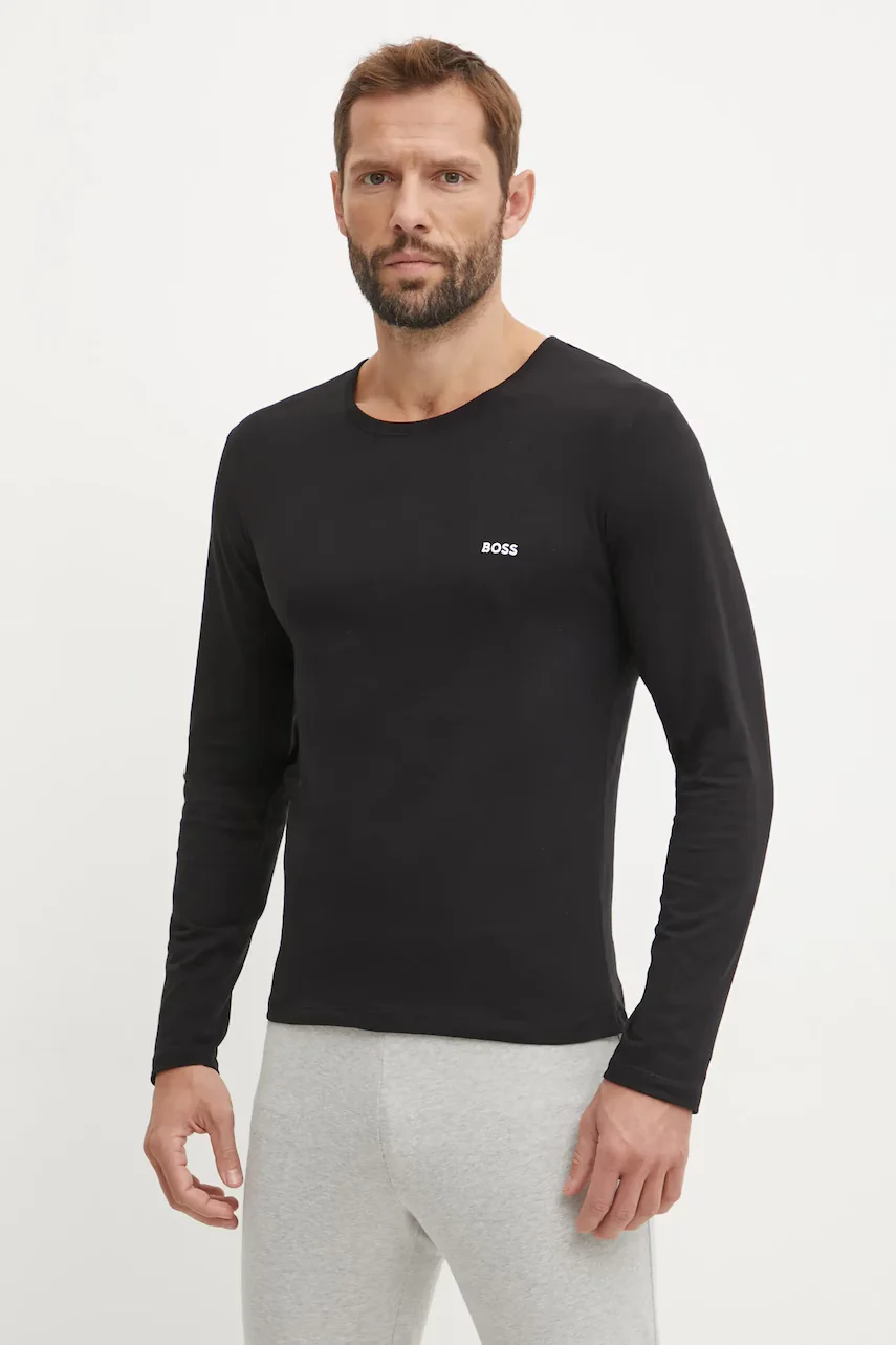 BOSS Памучна блуза с дълги ръкави (3 броя) LSShirtRN 3P Classic