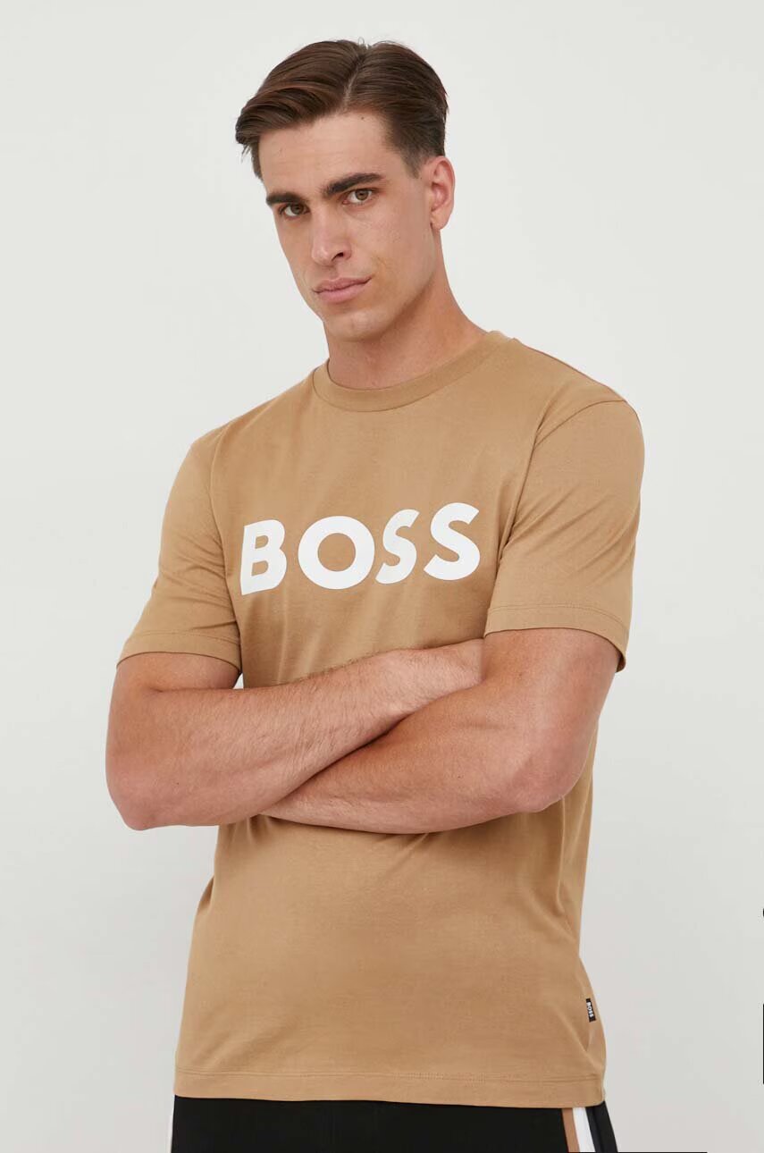 BOSS Памучна тениска