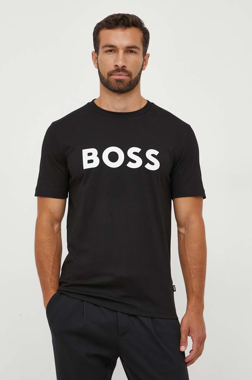 BOSS Памучна тениска