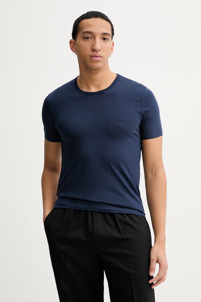 BOSS Памучна тениска (3 броя) TShirt RN 3P Classic в черно меланж на 50475284