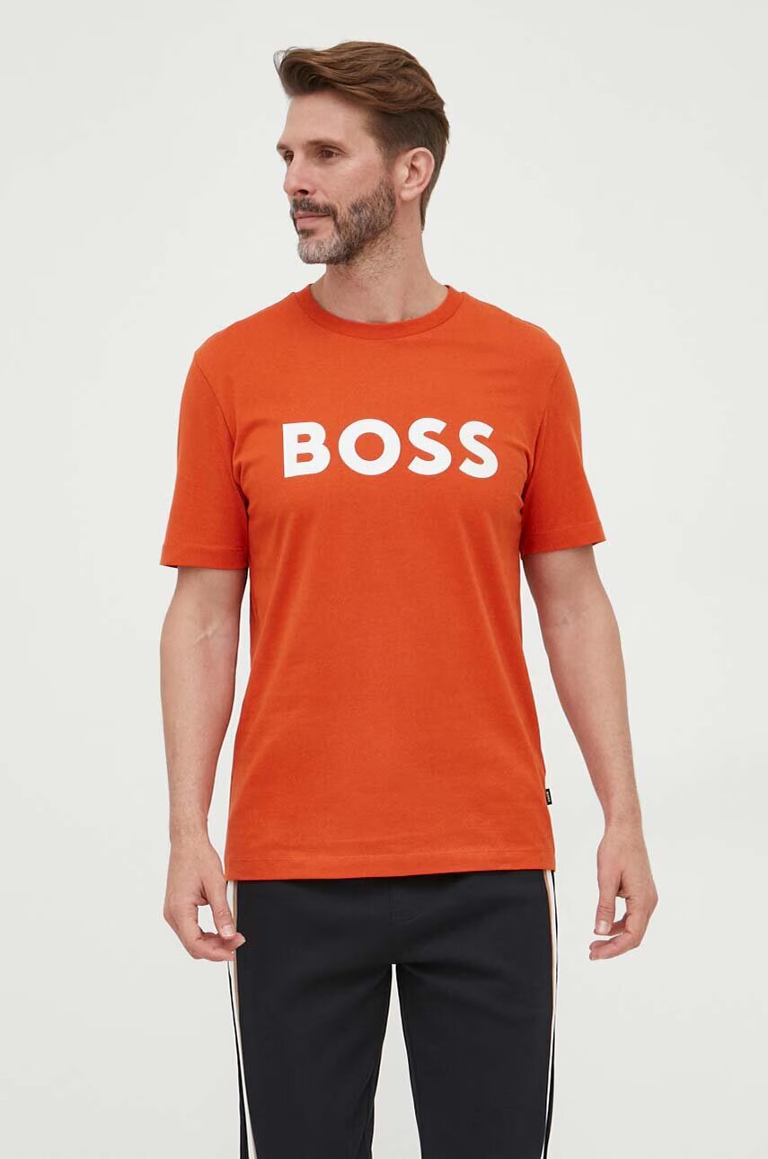 BOSS Памучна тениска