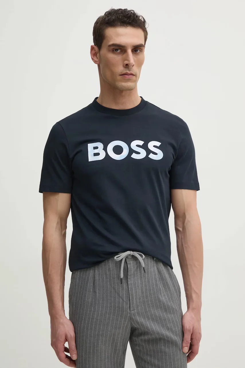 BOSS Памучна тениска