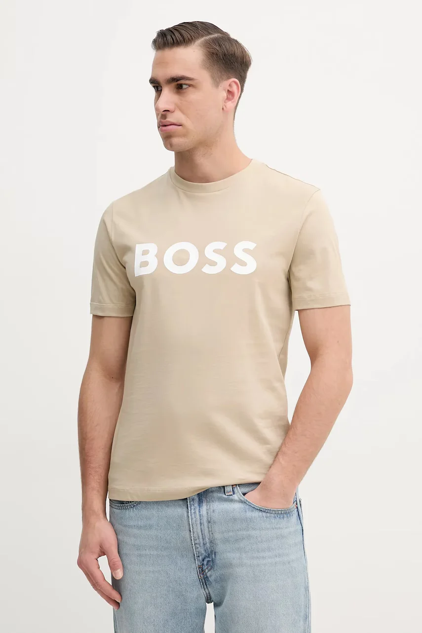 BOSS Памучна тениска