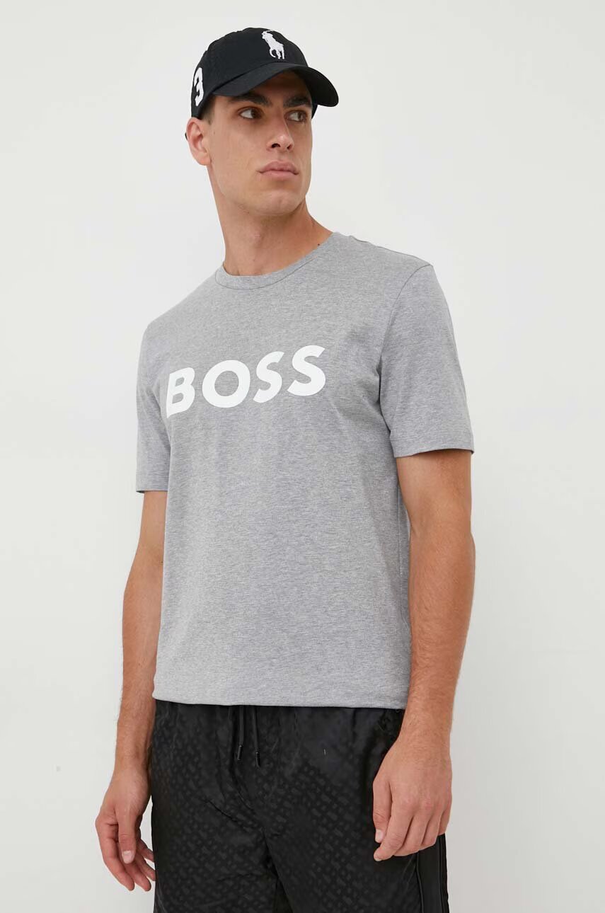 BOSS Памучна тениска