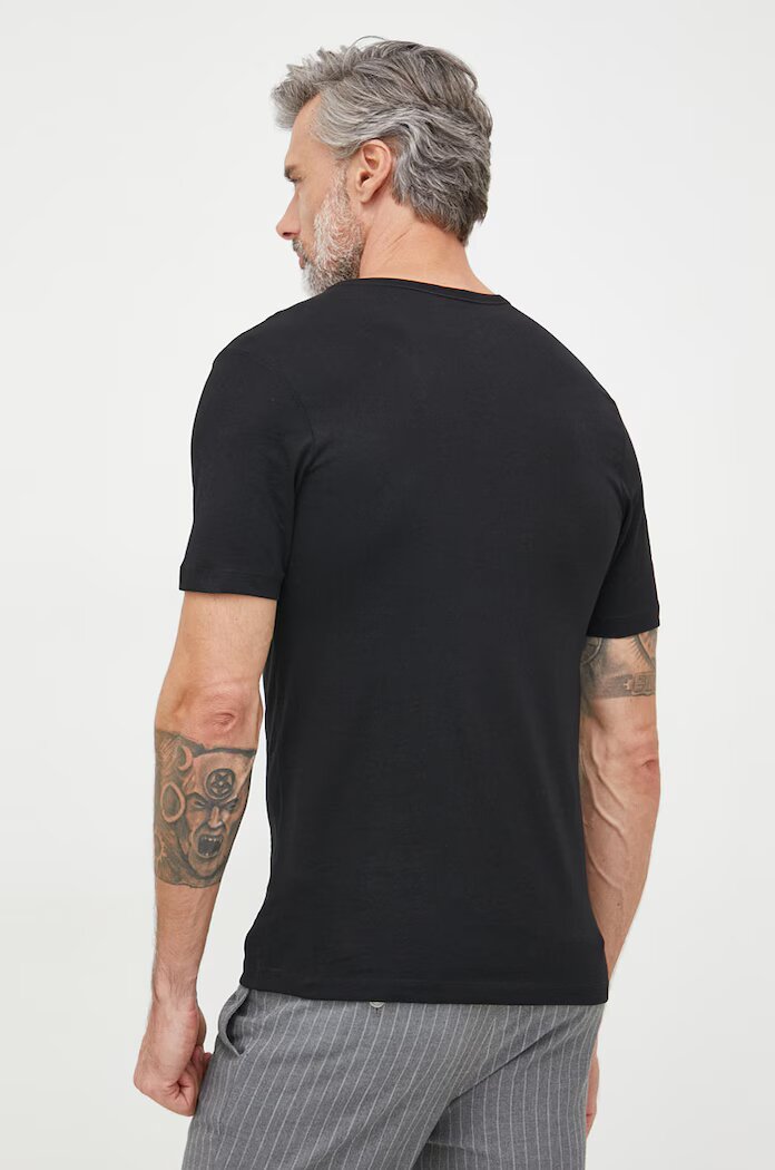 BOSS Памучна тениска TShirt RN 3P Classic в черно с изчистен дизайн 50475284