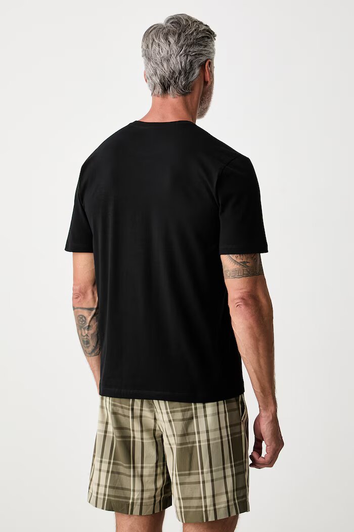 BOSS пижама от две части мъжка с памук Easy Short Set черна 50545944