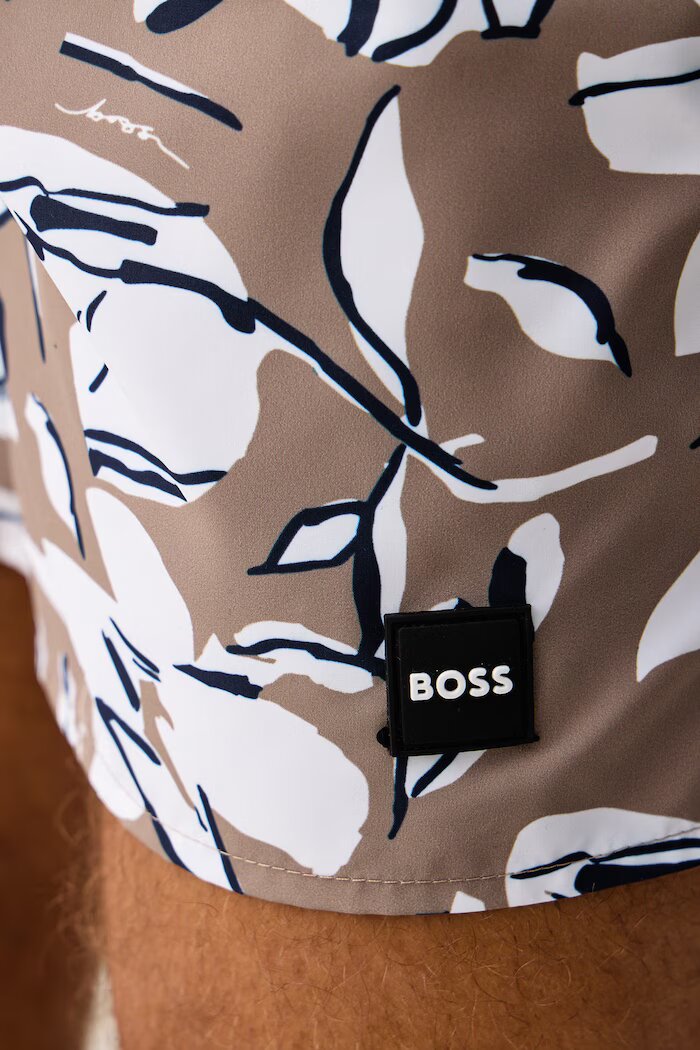 BOSS плувни шорти мъжки Piranha кафяви 50508844