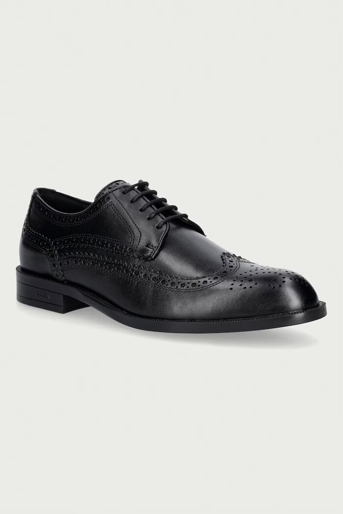 BOSS половинки обувки мъжки от кожа Tayil черни 50573355.001