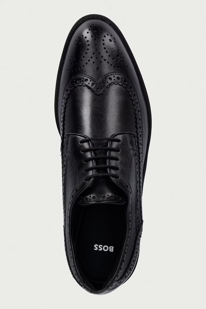 BOSS половинки обувки мъжки от кожа Tayil черни 50573355.001