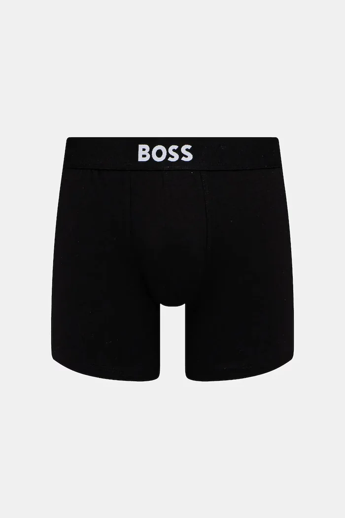 BOSS прилепнали боксерки мъжки от памук с еластан BoxerBr 3P ONE 3 броя черни 50544272