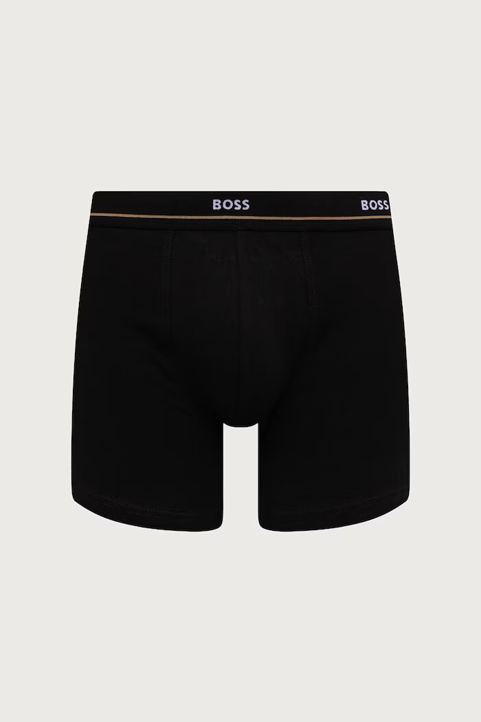 BOSS прилепнали боксерки мъжки от памук с еластан BoxerBr 5P Essential 5 броя черни 50570055