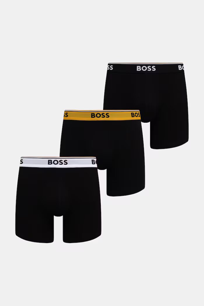 BOSS прилепнали боксерки мъжки с памук BoxerBr 3P Power 3 броя черни 50554694