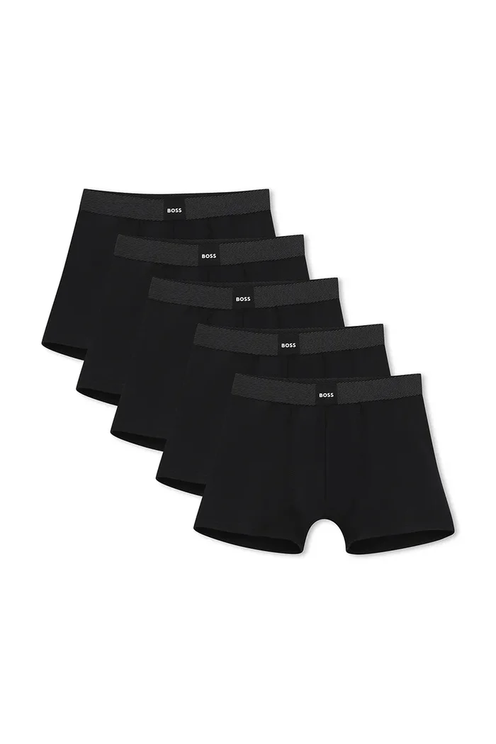 BOSS прилепнали боксерки за деца с памук 5 броя черни J53698