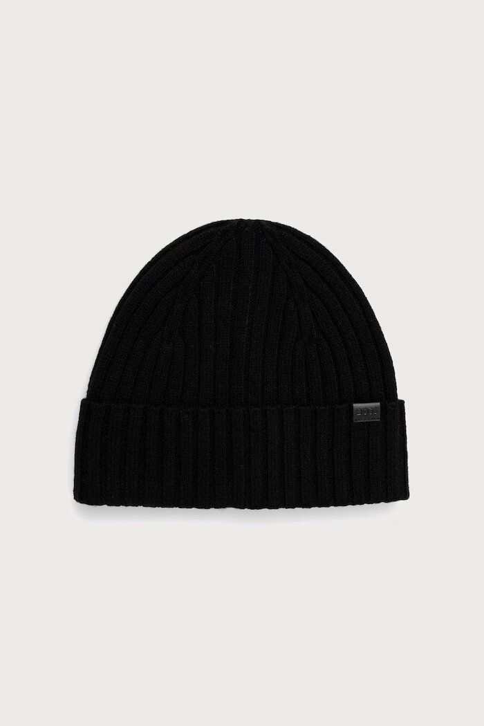 BOSS шапка мъжка от вълнена материя Fino_Hat черна 50569441