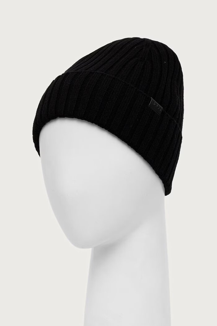 BOSS шапка мъжка от вълнена материя Fino_Hat черна 50569441