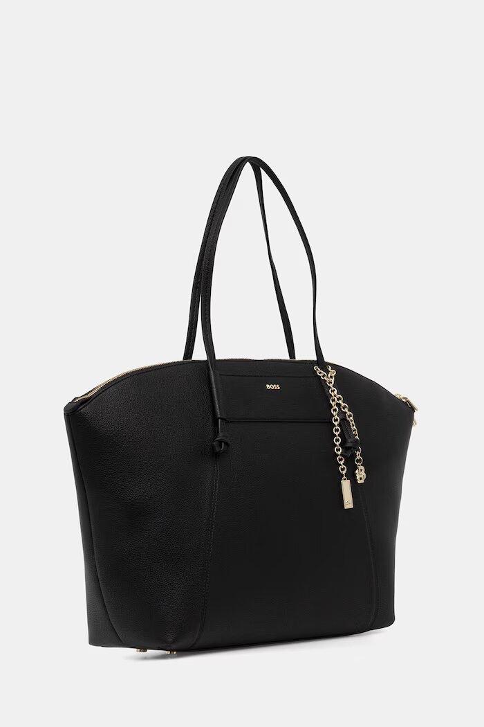 BOSS шопинг чанта дамска от имитация на кожа SALLEY TOTE черна 50563298