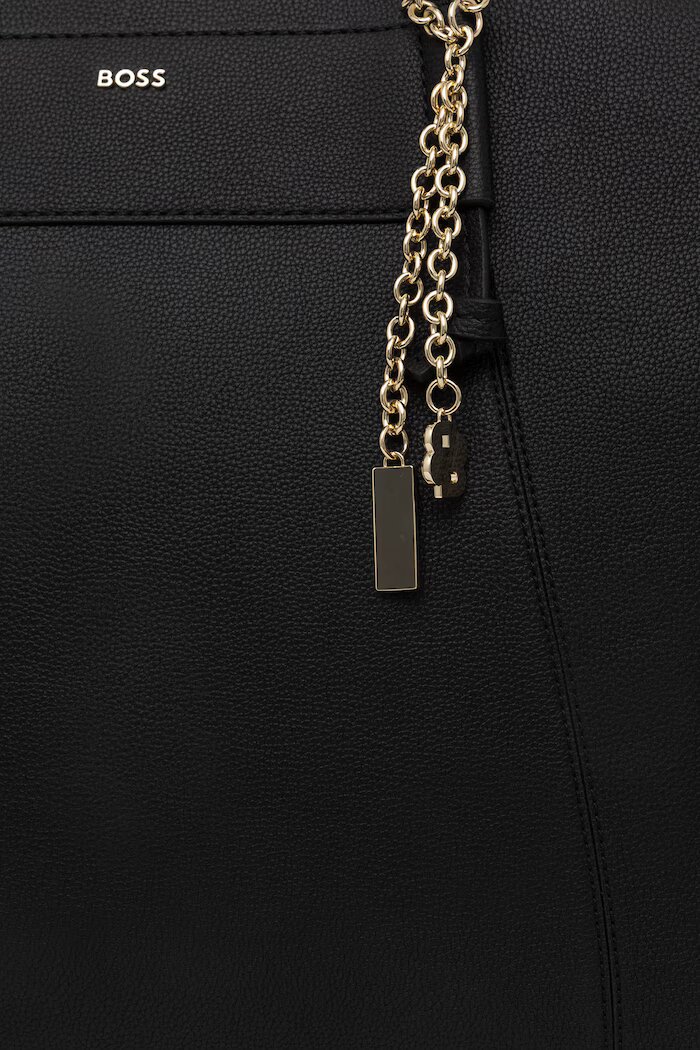 BOSS шопинг чанта дамска от имитация на кожа SALLEY TOTE черна 50563298