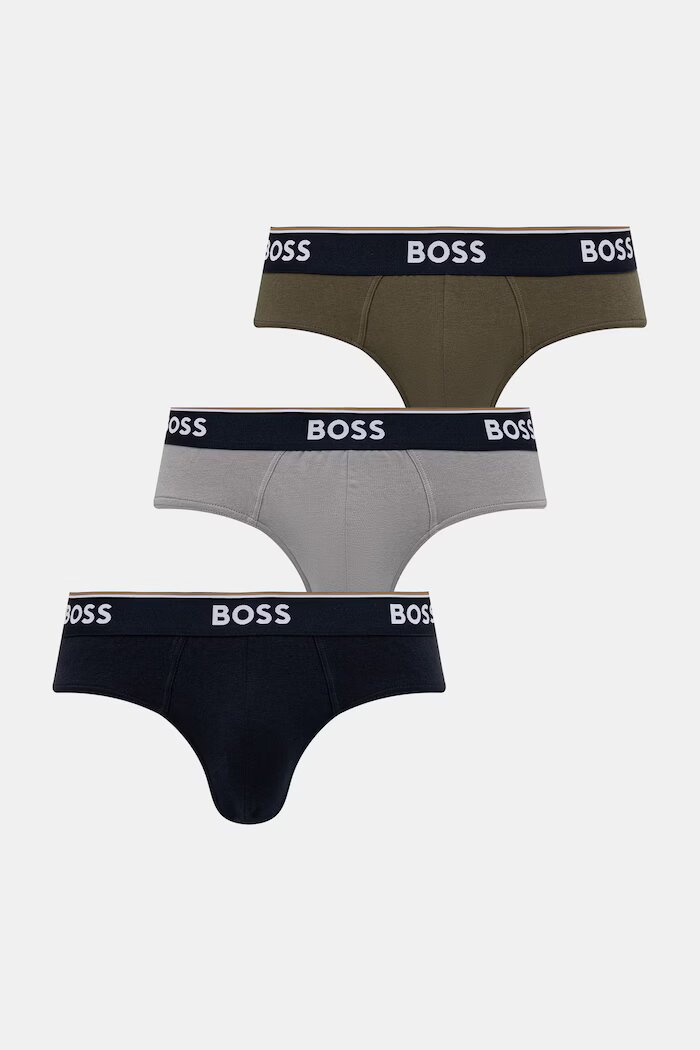 BOSS слипове мъжки от памук с еластан Brief 3 броя сини 50554683