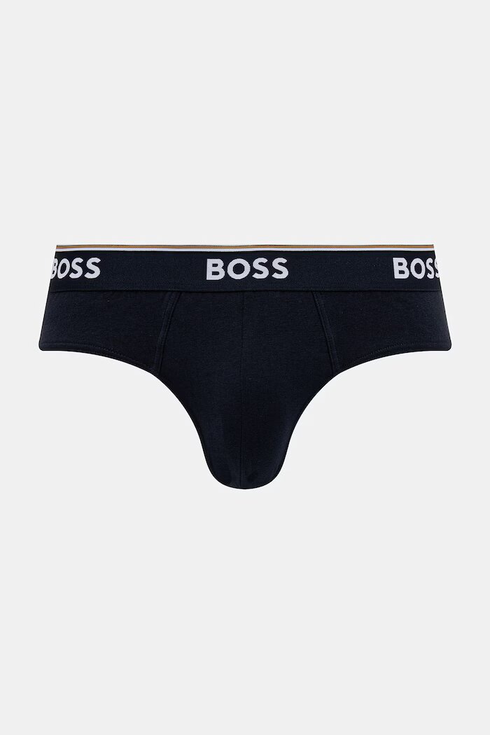 BOSS слипове мъжки от памук с еластан Brief 3 броя сини 50554683