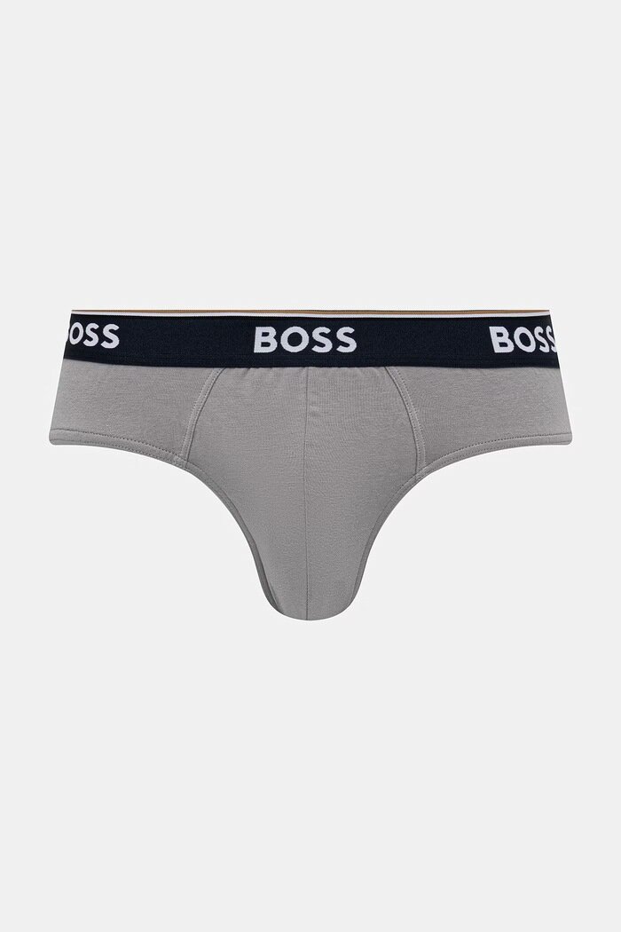 BOSS слипове мъжки от памук с еластан Brief 3 броя сини 50554683
