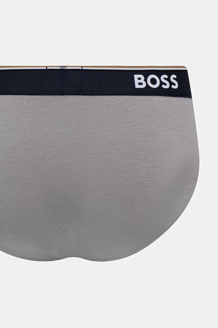 BOSS слипове мъжки от памук с еластан Brief 3 броя сини 50554683