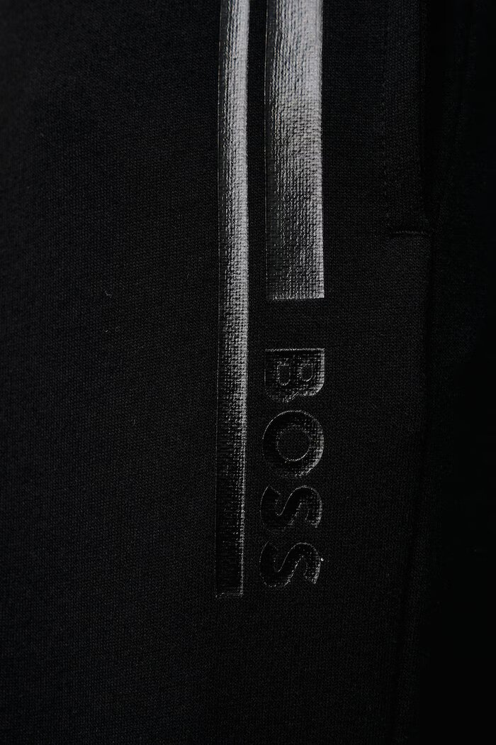 BOSS спортен панталон мъжки от памук черен със стандартна талия 50554784