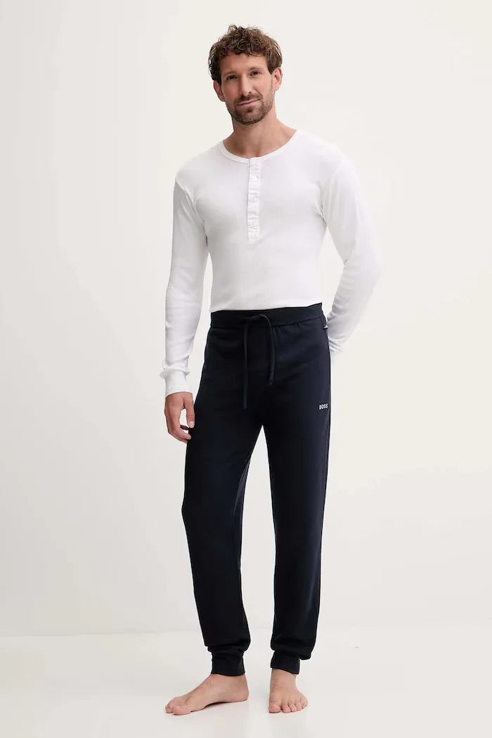 BOSS спортен панталон мъжки Waffle Pants Cuff тъмносин 50535878