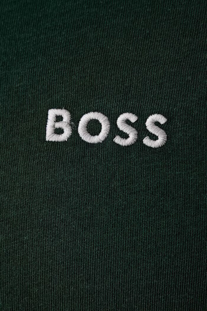 BOSS суичър с цип мъжки от памук с еластан Mix&Match Jacket Z зелен 50515307