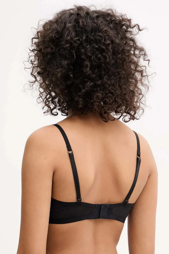 BOSS Сутиен PADDED DEMI B.BODY в черно от полупрозрачна материя с изчистен дизайн 50535822