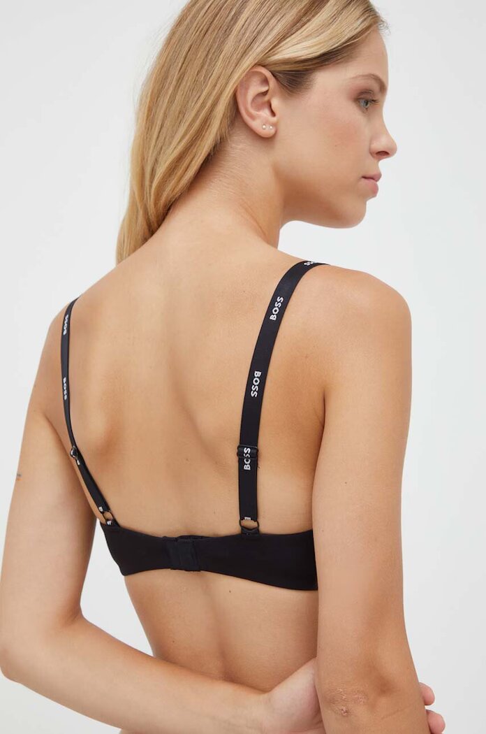 BOSS сутиен с вискоза UNDERWIRE BRA CI черен 50502738